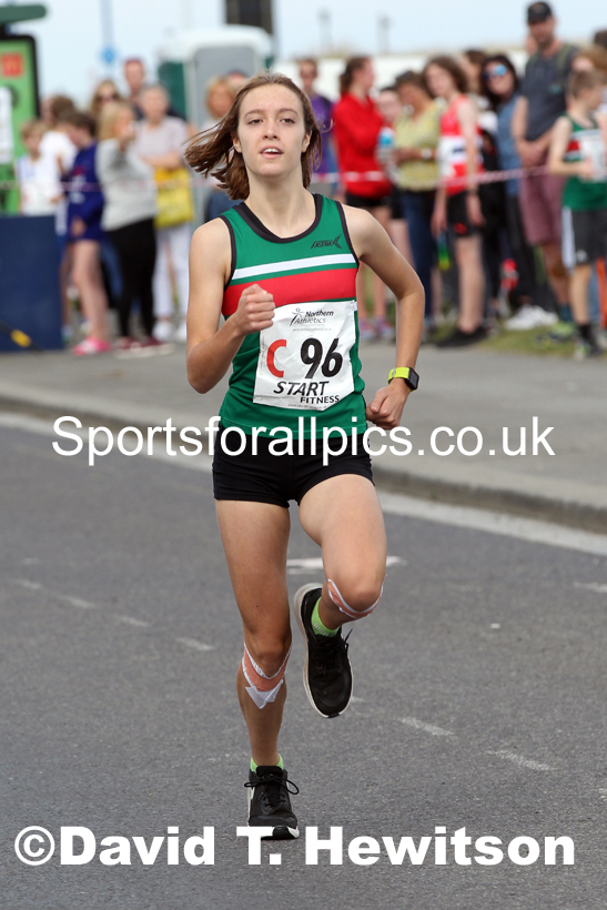 Girls under-15s 2021 Northern 6 and 4 Stage and Young Athletes Road Relays, Redcar. Photo: David T. Hewitson/Sports for All Pics